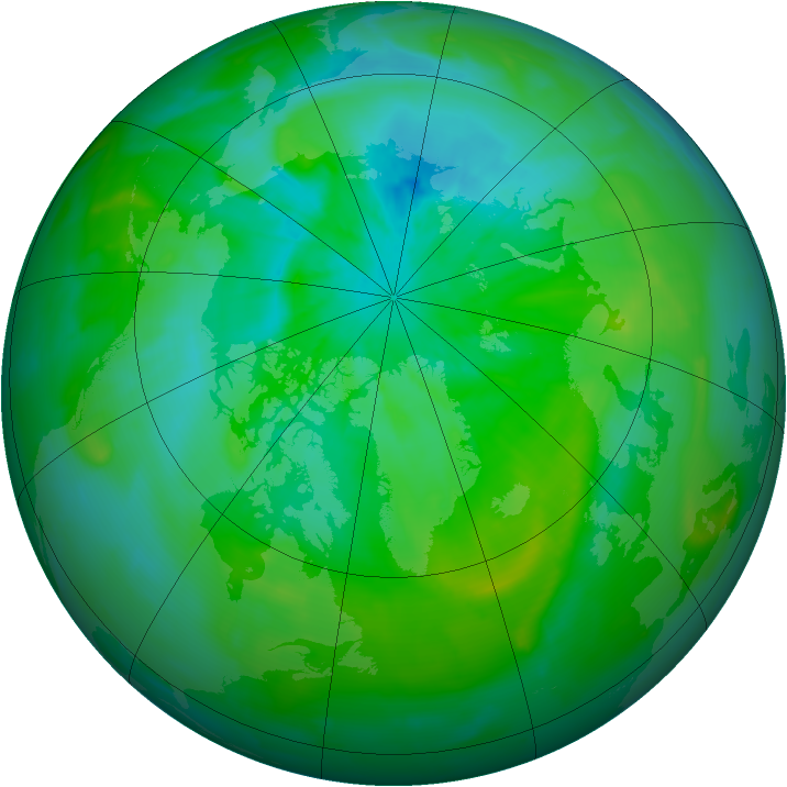 Arctic ozone map for 23 July 2012